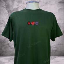 Mangekyou Sharingan Rinnegan Eyes T-Shirt Embroidered Anime Unisex Blouse Geek Streetwear - màu xanh lá - Xem 1