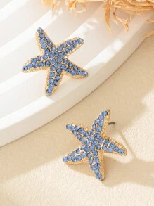 1 Cặp bông tai kim loại đính sao biển thanh lịch và kim cương dành cho nữ, trang sức bông tai tinh xảo thích hợp khi đi làm, lướt sóng mùa hè, du lịch, tiệc bãi biển, quà tặng Ngày của Mẹ, mọi mùa - Vàng - Xem 10
