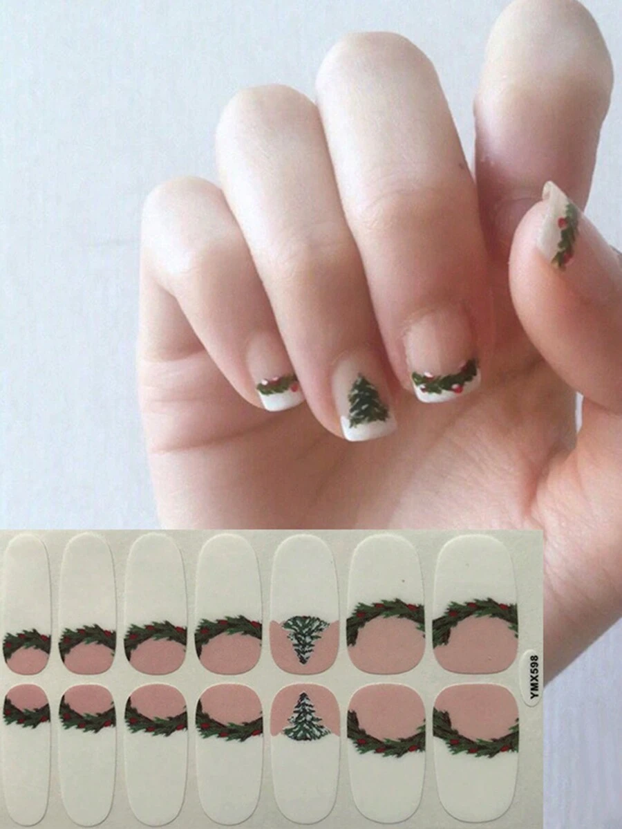 1 张圣诞系列自粘式全覆盖美甲贴纸 - 藍色 - 查看 1