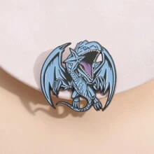 1pc Blue-Eyes White Dragon Badge: A Must-Have For Duel Monsters Fans Halloween Pin For Clothes Bag Charm School