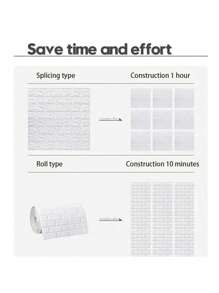 70厘米*1米 3D墙贴砖块自粘墙纸家居装饰客厅卧室装饰浴室墙壁贴纸 - 彩色 - 查看 2
