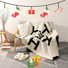 ChenHubC Blanket, Bedspread, Blanket Super Soft Cover Blanket Suitable For Bed, Sofa, Couch, Sofa Chair Holiday Gifts And More. - 字母+黑白 - 查看 2