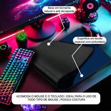 Gamer Mouse Pad 70x35 Rubberized Base Stitched Edge Plain Print Various Colors - 光滑106 - 查看 4