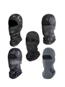 4pcs Balaclava Tactical Face Mask For Motorcycle Rider - Black - View 1