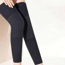 2 件装护膝，男女款羊毛保暖紧身裤，厚款保暖内衬腿套，适合寒冷天气 - 彩色 - 查看 6