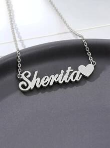 1 Customizable Stainless Steel DIY Name Necklace With Personalized Neck Jewelry Carved In English - Multicolor - View 3