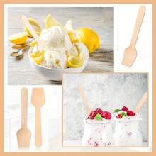200pcs Disposable Square Scoop Yogurt Scoop Ice Cream Scoop Tasting Scoop Mini Snack Wooden Spoon, Ice Cream Square Head Scoop Suitable For Wedding, Graduation Season, Thanksgiving, Christmas And Other Party Tasting Tableware Supplies