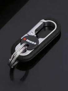 1pc Stainless Steel Car Key Chain, Creative Car Key Accessories, Double Ring Key Chain, Anti-Lost Key Chain, Universal Car Key Ring Pendant - A - View 1