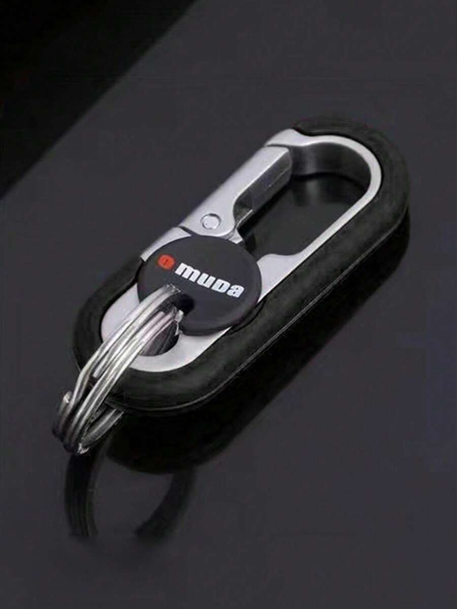 1pc Stainless Steel Car Key Chain, Creative Car Key Accessories, Double Ring Key Chain, Anti-Lost Key Chain, Universal Car Key Ring Pendant - A - View 1