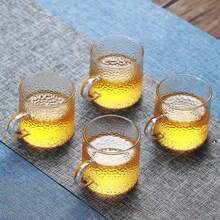 12/6/4/2pcs 120ml Hammered Gemstone Glass Cup, Suitable For Coffee, Milk, Espresso - Transparent - View 4