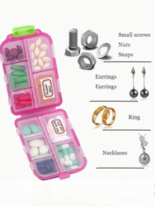 3 Packungen / 1 Packung tragbare Pillendose - ultraportabler wöchentlicher Reise-Pillenorganizer mit automatischem Spender und mehreren Fächern für Pillen, Vitamine und Fischöl - perfekt für Handtasche oder Tasche, kompakter und robuster Medizinbehälter