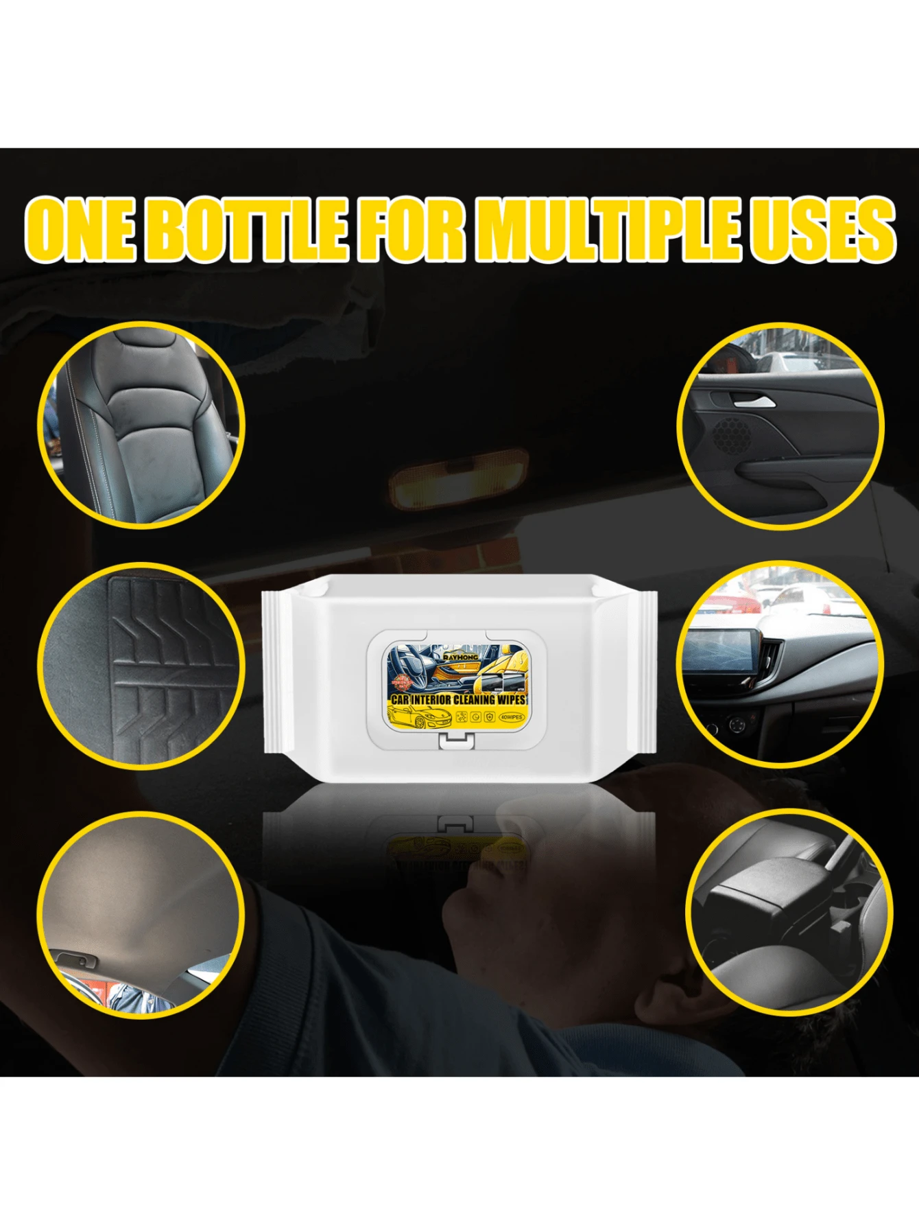 Interior Cleaning Wet Wipes, Car Quick Decontamination Refurbishing