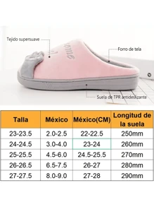 Gato Cómodas Pantuflas Mujer Hombre Parejas - Rosa - Ver 3