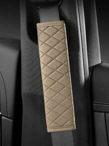 1 件皮革压花汽车安全带套，透气保护肩垫，适合车辆使用