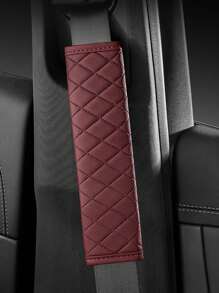 1 件皮革压花汽车安全带套，透气保护肩垫，适合车辆使用