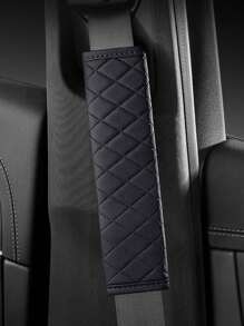 1 件皮革压花汽车安全带套，透气保护肩垫，适合车辆使用