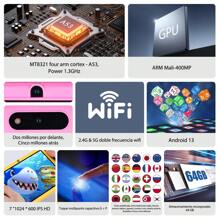 K92 Amschel 4GB+64GB 7" Kids Tablet 7 Inch HD Screen Kids Games Drop Protection Case Tablet - Đỏ - Xem 4