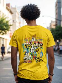 Shirt T-Shirt Print Streetwear Skate Oversize Style CoolZone Ref 2139 VEST NERD - 黃色 - 查看 4