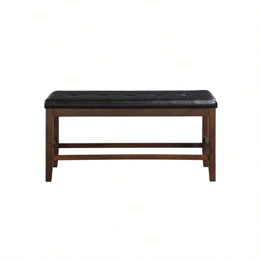 ACME Urbana Counter Height Bench In Black PU And Espresso 74634 SHEIN USA
