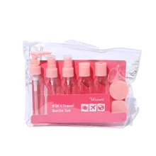 9 Piece Travel Bottle Kit Personal Hygiene Cosmetic - 粉色 - 查看 1