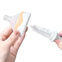 Baby Bottle & Cup Cleaning Brush, Multipurpose Nylon Bottle Brush & Nipple Brush - Grey - View 5