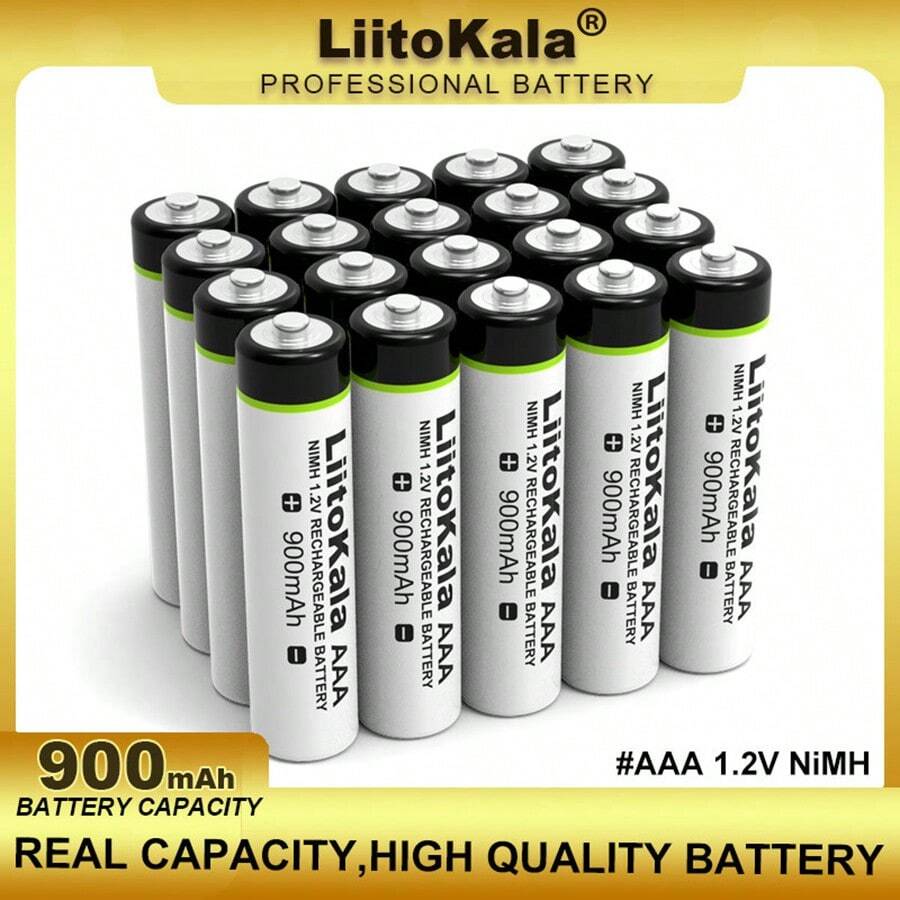 Liitokala 1.2V 镍氢 AAA 900mAh 可充电电池，适用于玩具、鼠标、键盘、时钟、通用 - 7號電池 - 查看 1