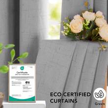 2 Pcs 100% Blackout Faux Linen Curtains 52 Inch Wide, Thermal Insulated Curtains Drapes For Bedroom, Privacy  Grommet Living Room - 灰色 - 查看 5
