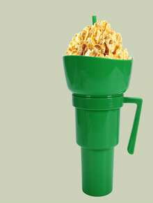 1 pieza Cubeta para palomitas, vaso con pajita para bebidas y jugo, vaso con pajita creativo de cine para pareja con palomitas - Multicolor - Ver 5