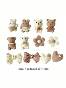 12 sztuk/zestaw kokarda, niedźwiedź, królik, kwiat, zawieszki do butów w kształcie serca, odpowiednie do sandałów i butów plażowych, słodkie akcesoria do butów na wiosnę i lato