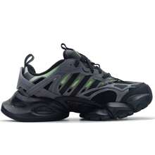 Adidas XLG RUNNER DELUXE 轻便低帮跑步鞋，男女款舒适运动休闲运动鞋 - 黑/酸橙綠/深灰 - 查看 5