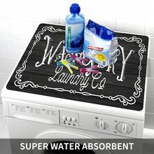 1 tấm thảm máy giặt in chữ cái tiếng Anh, chất liệu TPR phù hợp với đầu máy giặt & máy sấy - thư - Xem 5