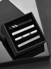 1 套男士经典商务领带夹，创意银色时尚领带夹，黑色礼盒装，送给男朋友的绝佳礼物 - 領帶夾 - 查看 11
