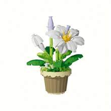 花卉盆栽拼装拼插积木玩具，花卉积木植物创意礼物，桌面摆件，情人节生日礼物圣诞礼物 - 彩色 - 查看 26