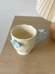 1pc INS风格梦幻3D蝴蝶陶瓷杯釉面扭曲手柄杯家用下午茶/咖啡杯早餐牛奶/麦片杯果汁/冷饮杯礼品杯 - 彩色 - 查看 15