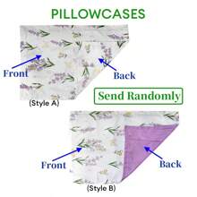 4入組/套，紫色鬱金香印花微纖維蘆薈親膚透氣床單套裝（1被套，1床單，2枕套），不含內芯 - 軍綠色 - 查看 5