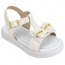 Girls' Shiny Metallic Rhinestones Tractor-Shaped Party Sandals For Delicate Girls - 米色 - 查看 2