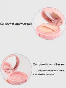 1/2pcs 5g迷你便携式散粉蜜粉包装盒，带隔离筛孔和粉扑盒，配有化妆镜，旅行容器，便携节省空间，日常携带，户外旅行，家用旅行必需品健身露营度假必需品度假配件旅行配件邮轮海滩旅行容器学校学校用品女士香水男士香水香水瓶 - 粉色 - 查看 5