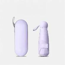 1pc Compact Portable Umbrella With Carrying Case, Waterproof And UV Protection, Suitable For Women's Handbag, Available In Multiple Colors For Both Men And Women Boy Valentine Heart Valentine Summer Cooling,Beach,Travel