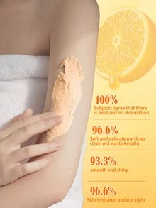 Exfoliante corporal, exfoliante corporal de cuidado de la piel coreano, exfoliante ultra hidratante y exfoliante para el cuidado nutritivo del Body, exfoliante corporal para todo tipo de piel, menta, carbón de bambú, café, vitamina C, fresa - 250g - color naranja - Ver 5