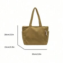 Retro Corduroy Handbag , Large Capacity Shoulder Bag , Stylish Backpack Bag Crossbody Bag For Women - Yellow - View 6
