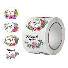 500 piezas Pegatinas de agradecimiento, etiquetas adhesivas para sellar pasteles y postres de panadería, pegatinas de recompensa, embalaje de regalos florales para bodas - Multicolor - Ver 13