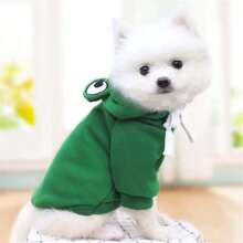 可爱水果狗衣服适合小型犬连帽衫保暖羊毛宠物服装小狗猫服装外套适合小狗中型犬猫 - 藍白色 - 查看 7