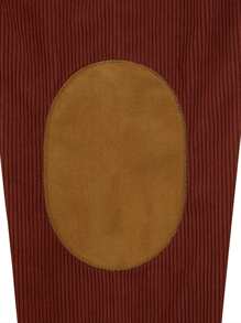 Men's Contrast Color Button Up Collar Long Sleeve Casual Loose Polo Shirts, Spring & Autumn - Red - View 3