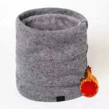 男女通用冬季围巾，保暖针织围脖，适合寒冷天气，礼物 - 彩色 - 查看 4