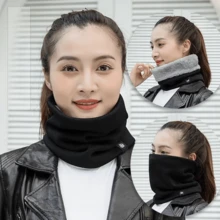 男女通用冬季围巾，保暖针织围脖，适合寒冷天气，礼物 - 彩色 - 查看 1