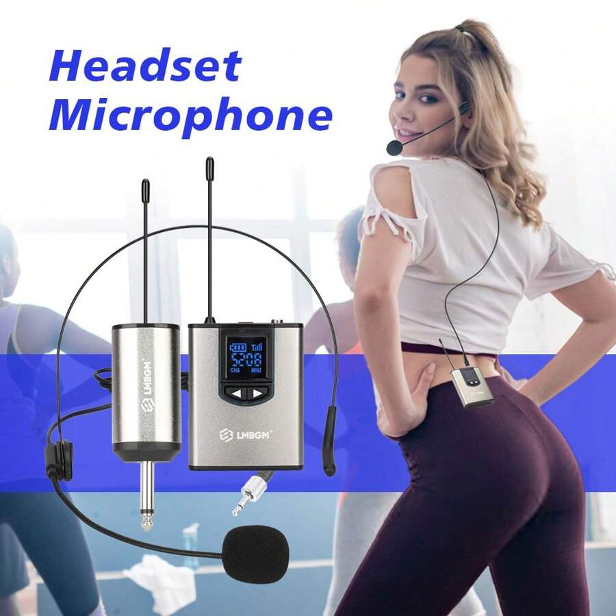 UHF Wireless Metal Bodypack Headset And Lavalier Wireless Microphone