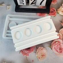 1 Khuôn đúc nhựa silicon cho chân nến, Thiết kế đế bất đối xứng 4 khoang, Khuôn nến thạch cao xi măng tự làm, Dụng cụ thủ công trang trí nhà cửa - trắng - Xem 5