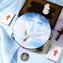 1 件 6/8/10 英寸手掌双层手摇铃，奥尔夫多夫铃鼓，卡拉 OK 派对游戏打击乐器 - 彩色 - 查看 3