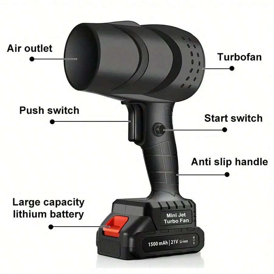 Electric Air Duster Leaf Blower ABS Powerful Turbofan Rechargeable