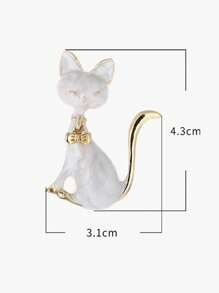 1pc Cute Cartoon Animal Cat Shaped Enamel Pin, Fashion Creative Brooch Accessories, Included Shipping